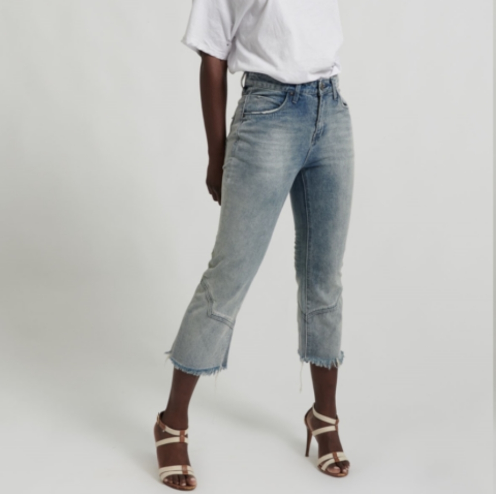 EUC One teaspoon BLUE STORM KICKS LOW WAIST KICK FLARE JEAN Sz. 28